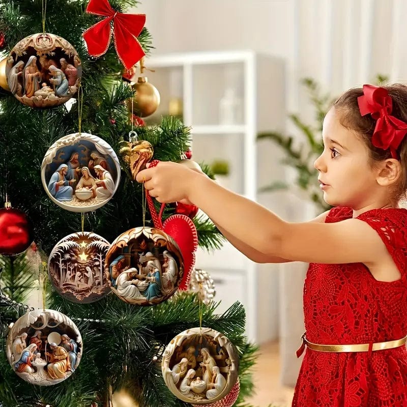 Conjunto de Enfeites "Nascimento de Cristo" para o Natal