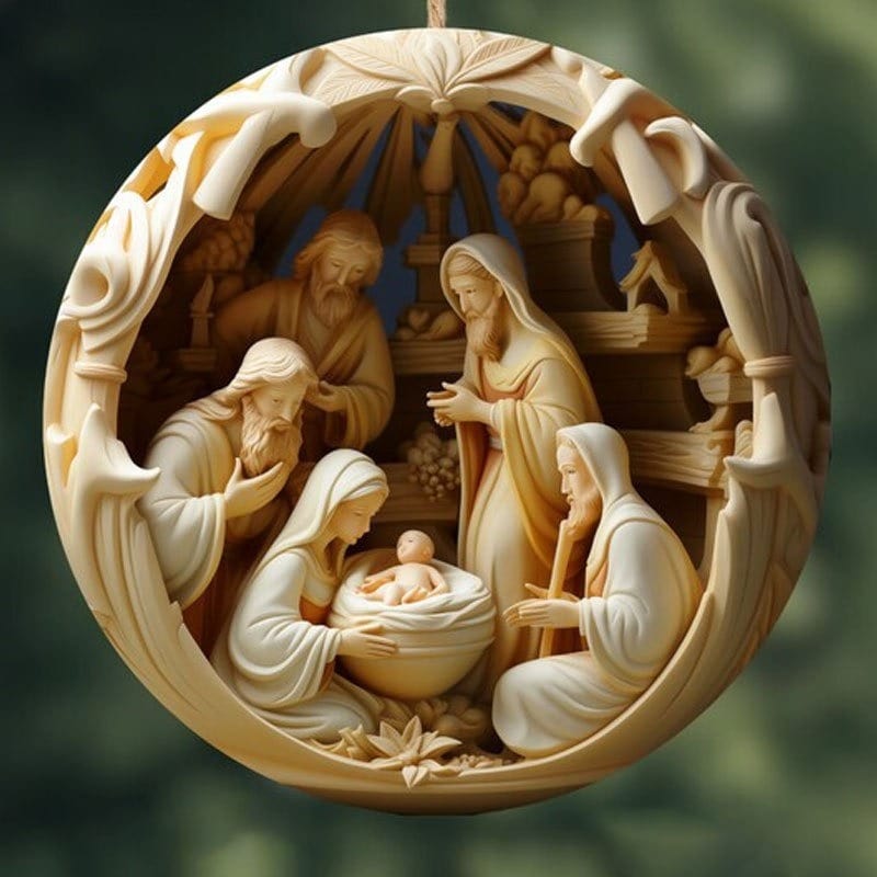 Conjunto de Enfeites "Nascimento de Cristo" para o Natal