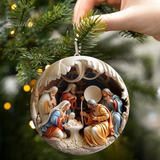 Conjunto de Enfeites "Nascimento de Cristo" para o Natal