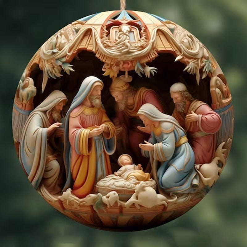 Conjunto de Enfeites "Nascimento de Cristo" para o Natal