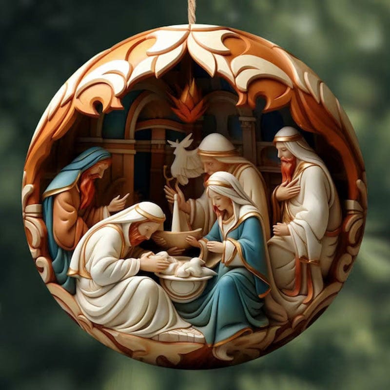 Conjunto de Enfeites "Nascimento de Cristo" para o Natal