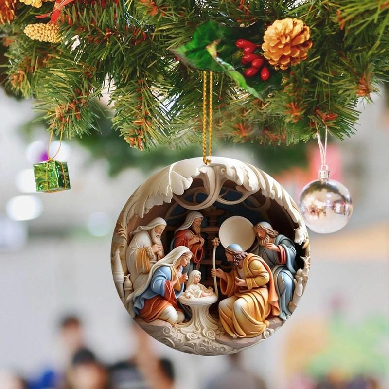 Conjunto de Enfeites "Nascimento de Cristo" para o Natal