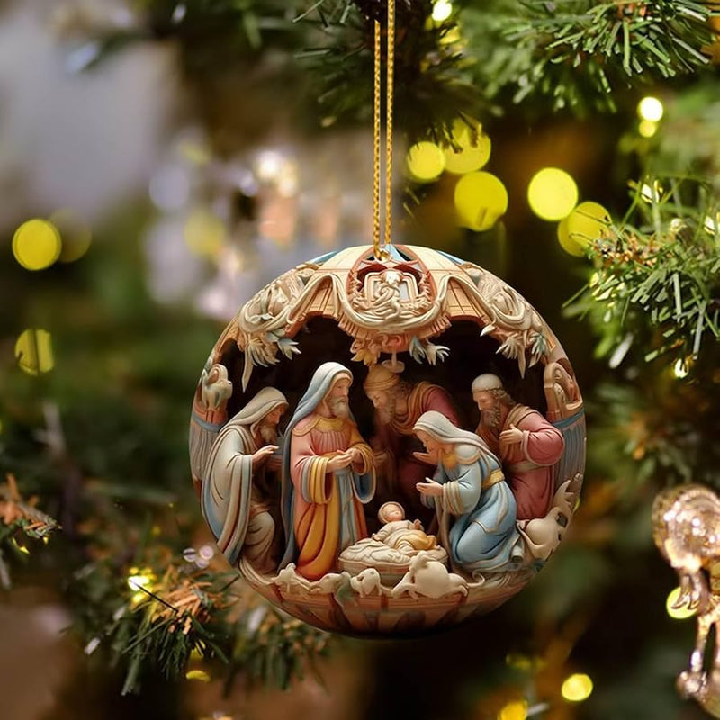 Conjunto de Enfeites "Nascimento de Cristo" para o Natal