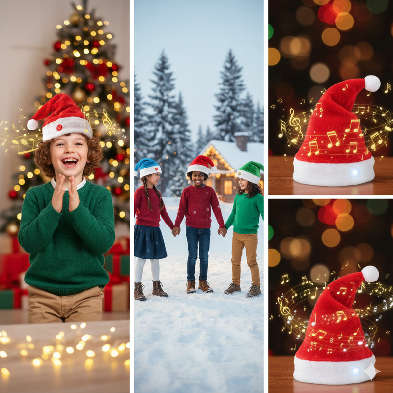 Gorro Maluco do Papai Noel - Dança, Toca e Espalha Risadas + Brinde Exclusivo