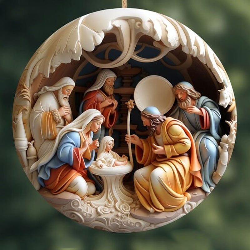 Conjunto de Enfeites "Nascimento de Cristo" para o Natal